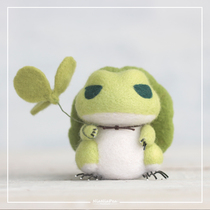 Travel frog wool felt material bag Poke poke music handmade DIY gift Frog son homemade ornaments