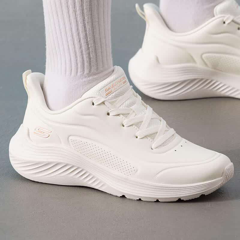 Skechers Women's Shoes New Soft-Soled Lightweight Casual Shoes Sports Shoes Simple Running Shoes White Shoes 117485-Wht