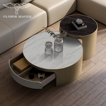 Italian rock board coffee table round Nordic size round designer high-end minimalist light luxury marble coffee table H858