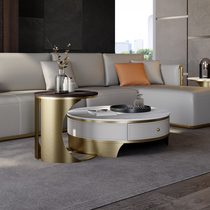 Marble coffee table TV cabinet creative home round child mother coffee table variable table Italian light luxury Rock Board coffee table