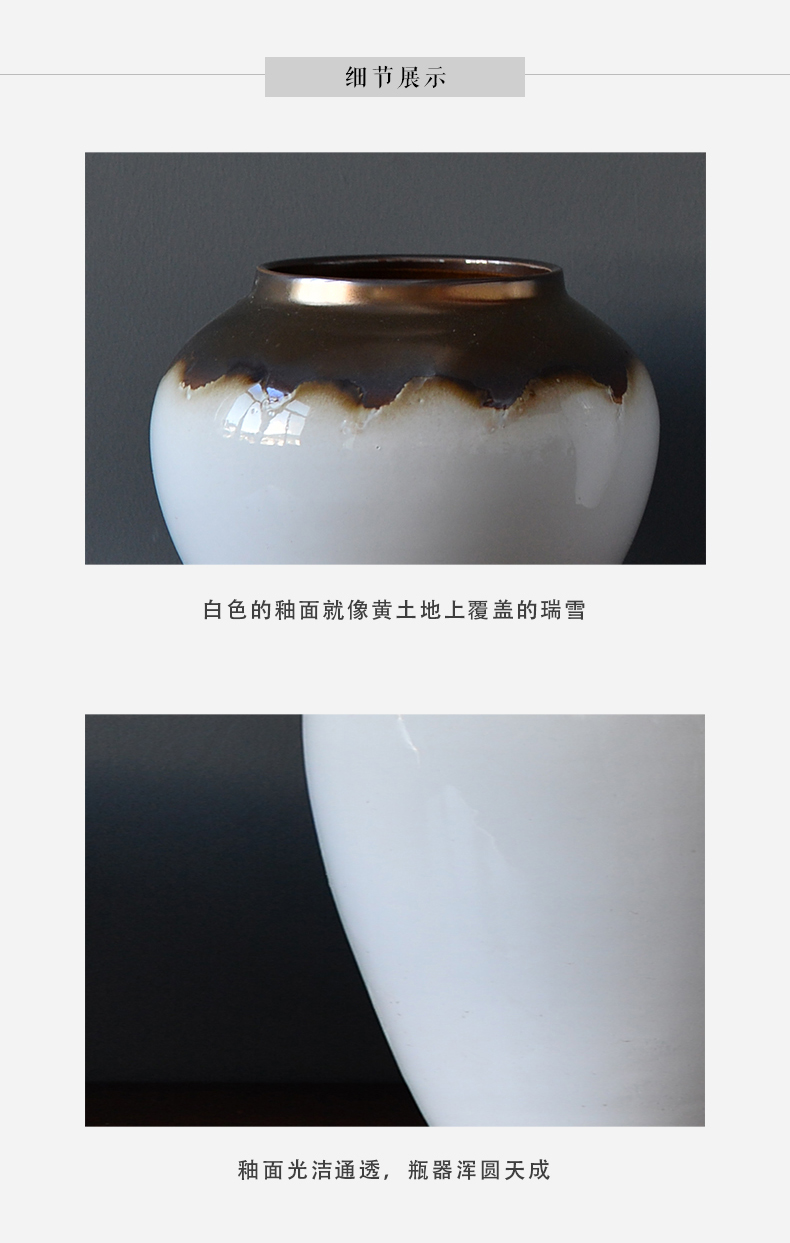 Mesa of jingdezhen ceramic vase light up phnom penh sitting room key-2 luxury white flower arrangement furnishing articles dried flowers European rural flower pot