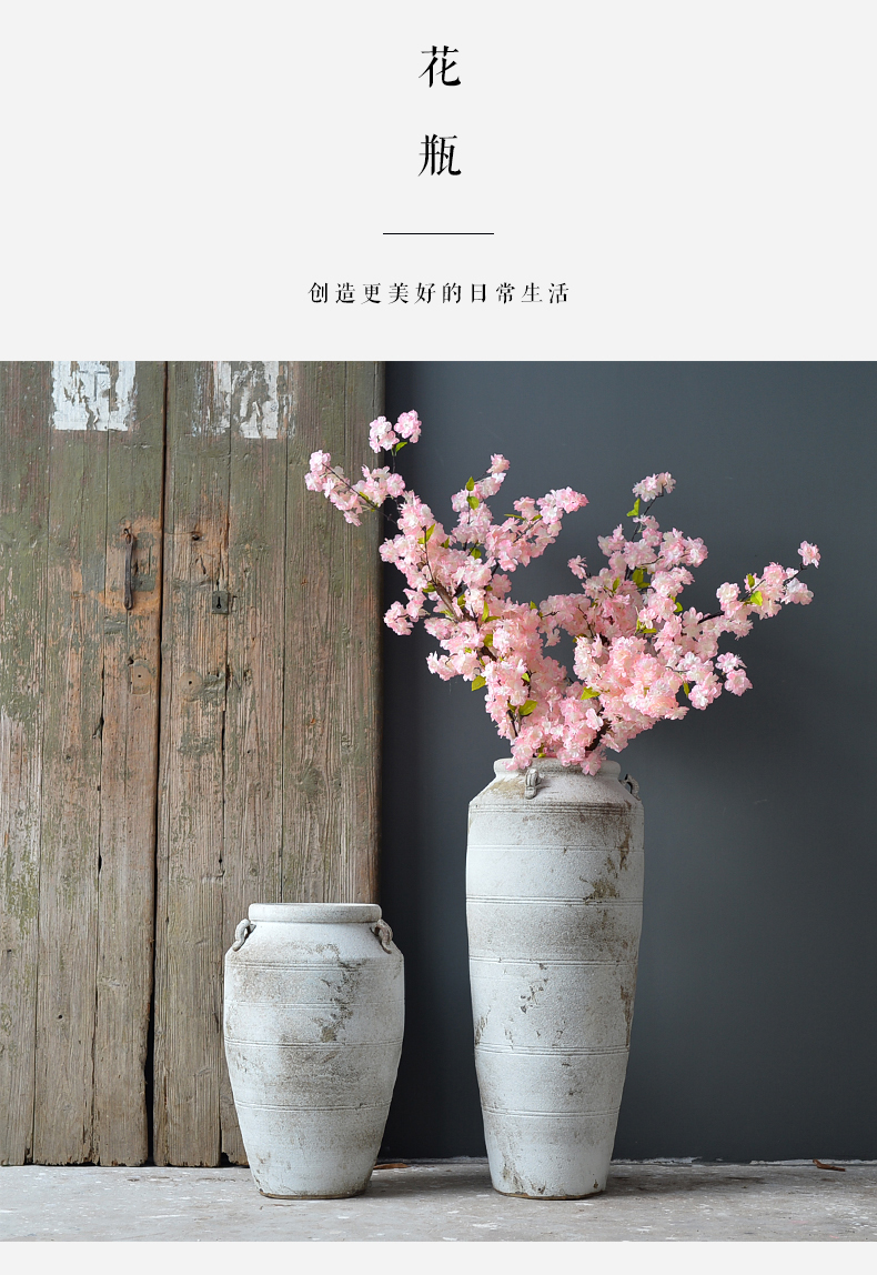 The ground ceramic vase large furnishing articles dried flower arranging flowers northern rural contracted sitting room adornment ornament white restoring ancient ways