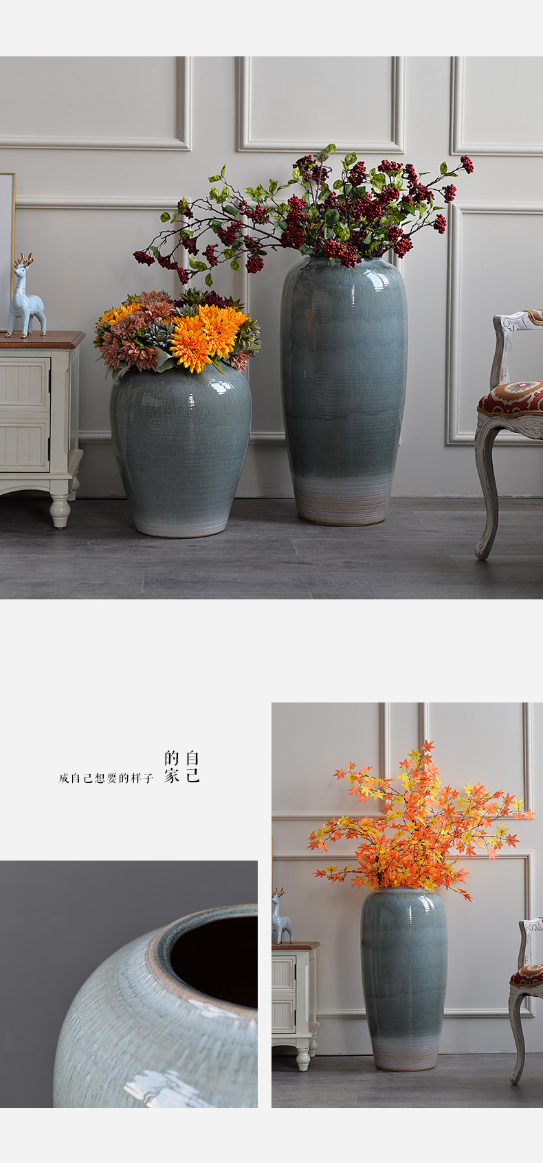 The Nordic sitting room of large vases, ceramic flower arranging furnishing articles contracted and I creative window dry flower decoration decoration