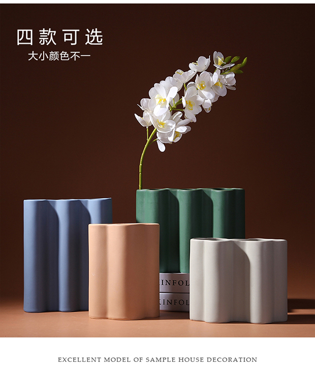 Nordic light ceramic vase mesa key-2 luxury morandi color I and contracted sitting room flower arranging place flowerpot table decoration