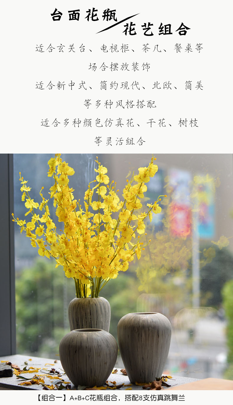 I and contracted jingdezhen ceramic vases, TV ark, decorations sitting room put the dried flower implement mesa home furnishing articles