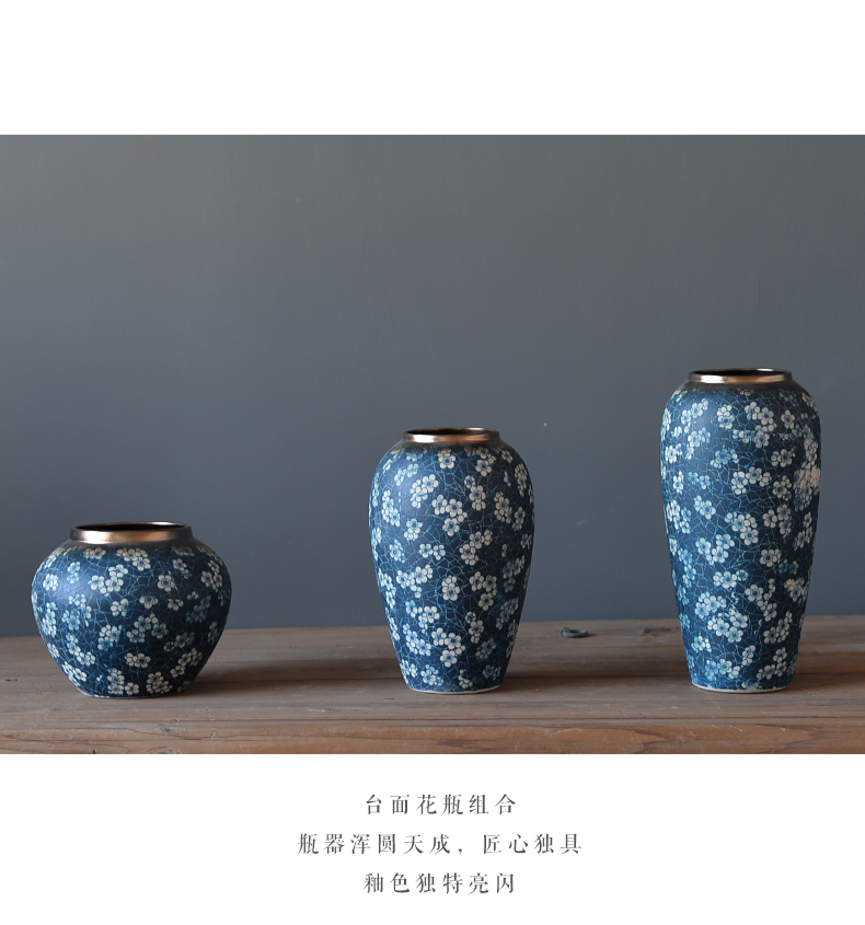 Jingdezhen ceramic vases, decorative pattern flower arranging furnishing articles contracted sitting room creative pastoral dried flower flower decoration decoration