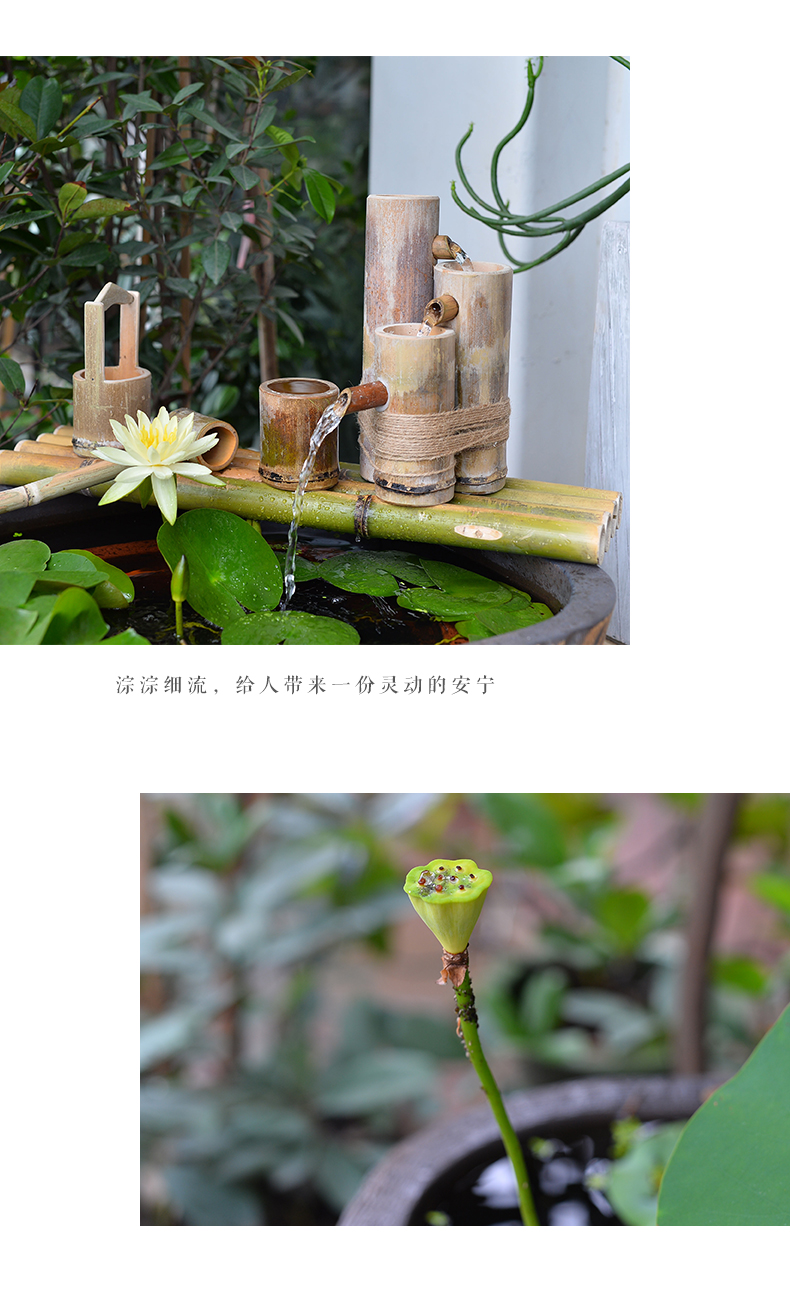 Jingdezhen ceramic fish tank water furnishing articles coarse pottery basin of the lotus pond lily bowl goldfish tank cylinder landscape the tortoise
