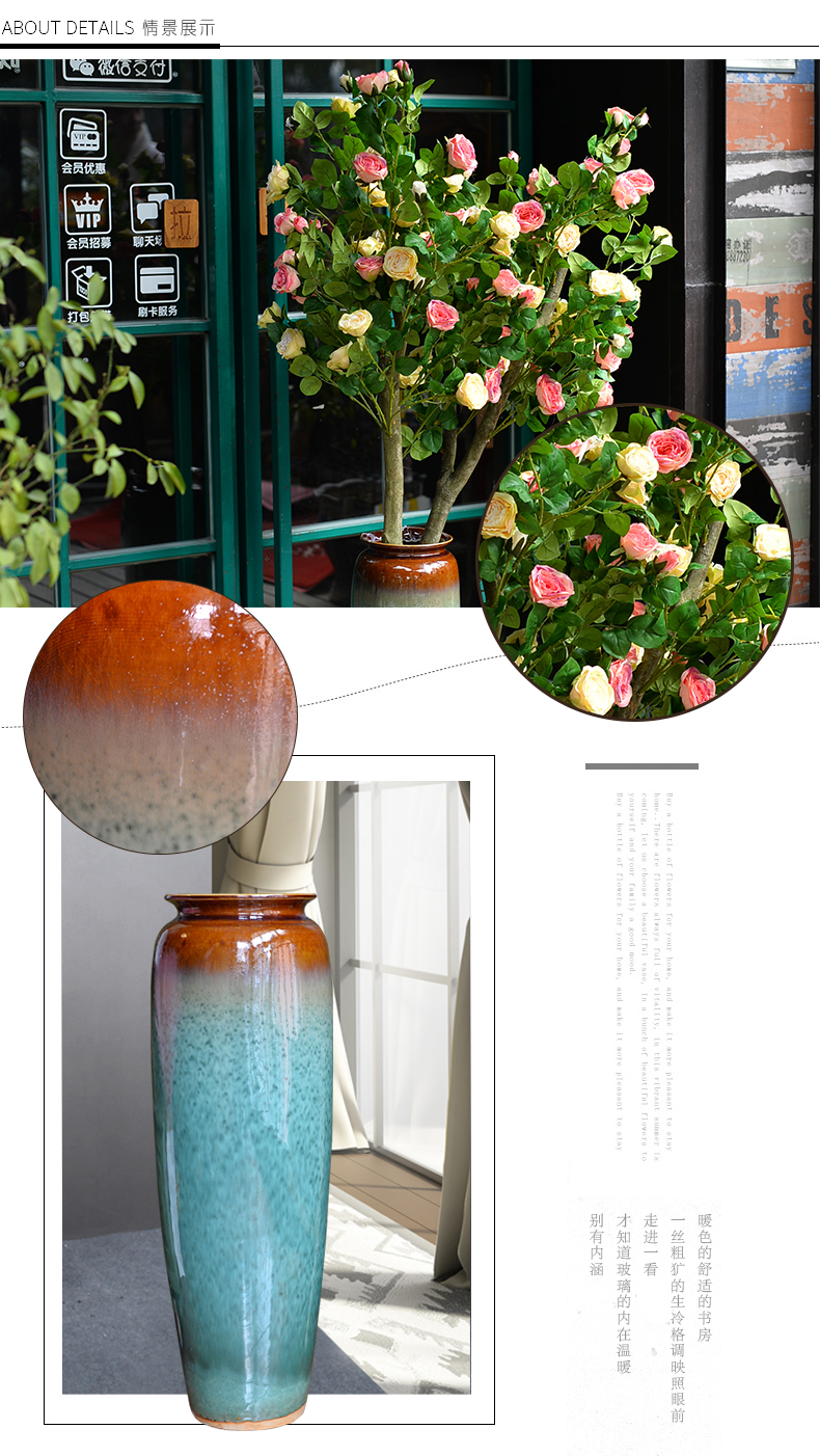 Jingdezhen ceramic vase vase sitting room porch place flower arrangement of Chinese style of large vases, sitting room hotel decoration