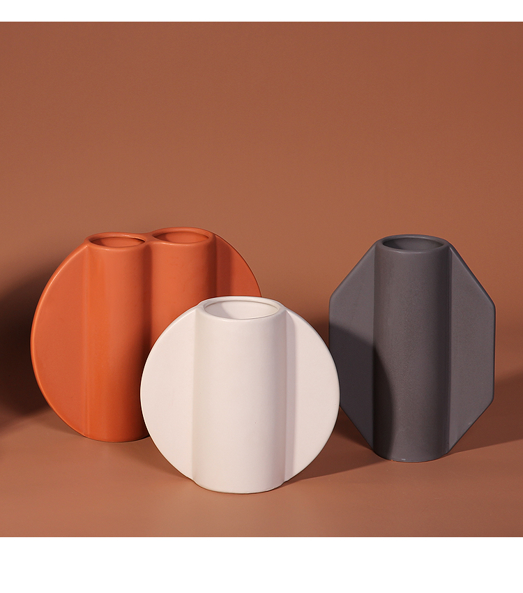 Morandi color ceramic vase color frosted inferior smooth sitting room place the dried flower arranging flowers ins boreal Europe style
