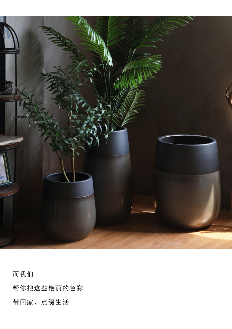 Jingdezhen Nordic ceramic vases, contracted and I sitting room flower POTS, large diameter between example furnishing articles decorative POTS