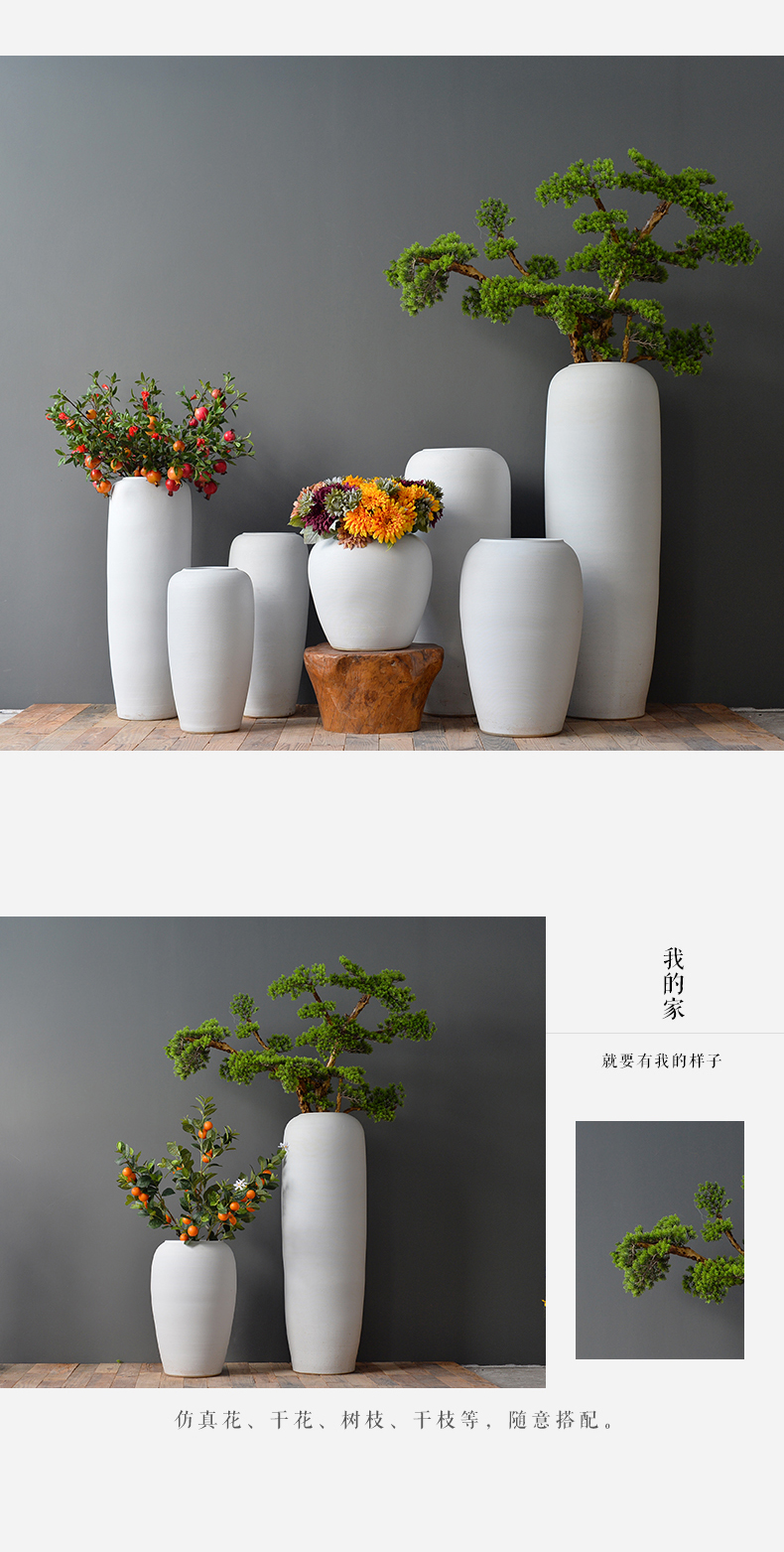 Jingdezhen ceramic vase landing northern rural living room dry flower arranging place large flower POTS decoration decoration suits for