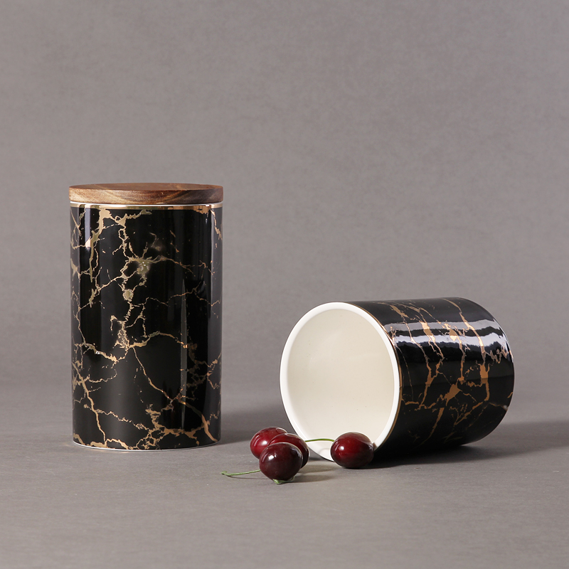 INS wind ceramic marble sealed with cover storage light much corn tea and coffee grains kitchen receive tank