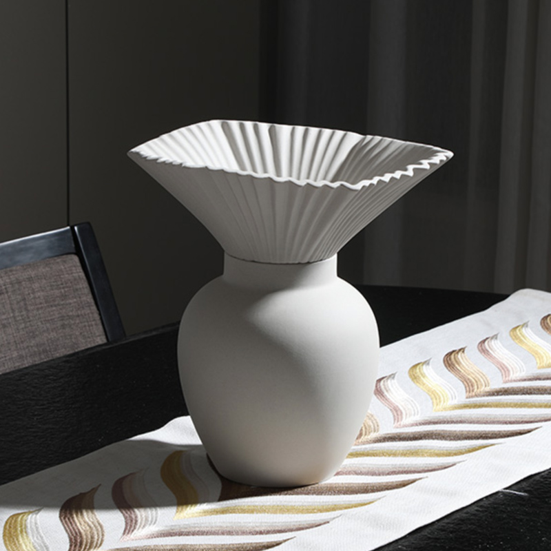 Nordic creative ceramic vases, flower arrangement sitting room mesa, dried flower flower, white drawing I and contracted household furnishing articles