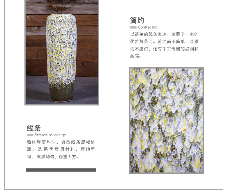 Jingdezhen ceramic vase landed coarse pottery furnishing articles dried flower arranging flowers restore ancient ways contracted sitting room hotel decoration decoration