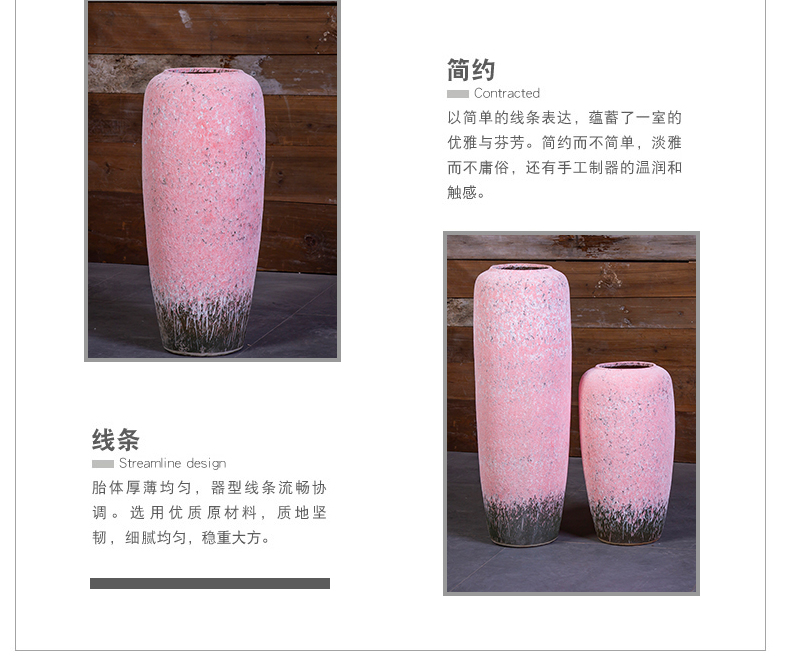 Large ceramic vase coarse pottery do old Japanese Nordic furnishing articles dried flower arranging flowers sitting room be born creative retro decoration