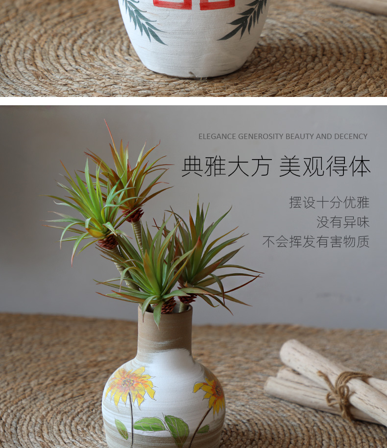 Restoring ancient ways, every crude TaoHua ware porcelain jingdezhen new Chinese style wedding happy character flower arranging dried flower vase furnishing articles ceramics