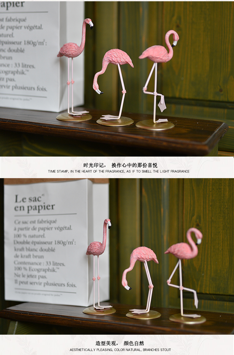 Creative ceramic small place hotel club Nordic I and contracted sitting room decoration flamingos home decoration gifts