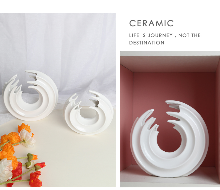 Nordic ceramic furnishing articles sitting room of I and contracted creative round white wreath household act the role ofing is tasted the minimalist porch