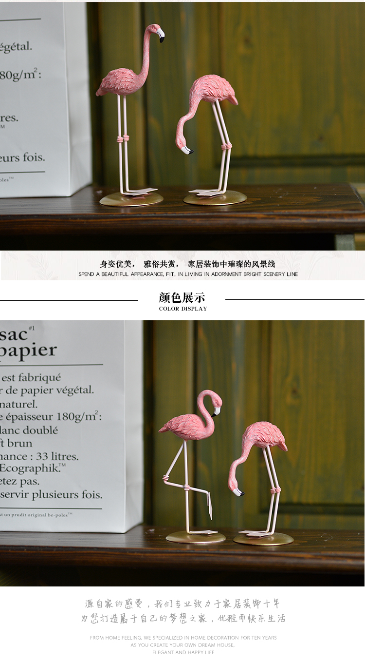 Creative ceramic small place hotel club Nordic I and contracted sitting room decoration flamingos home decoration gifts