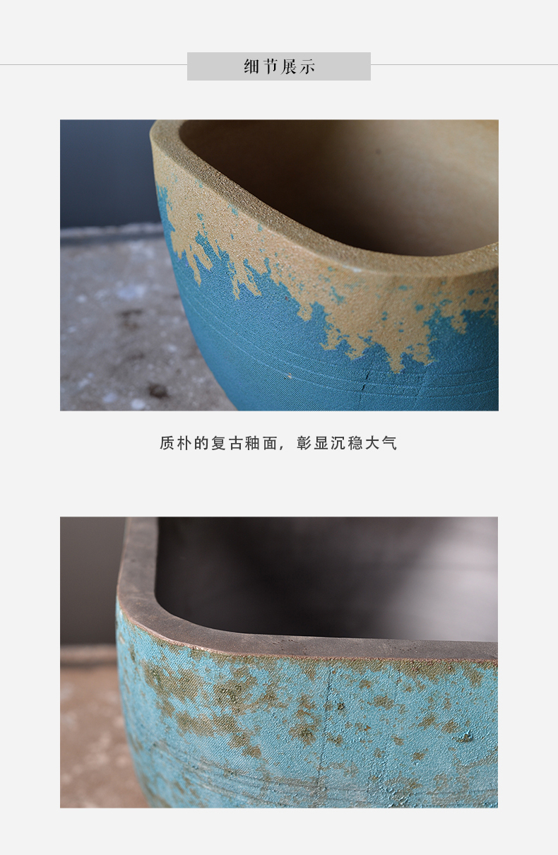 Jingdezhen ceramic aquarium fish square extra large circular feng shui living room the tortoise landscape water furnishing articles