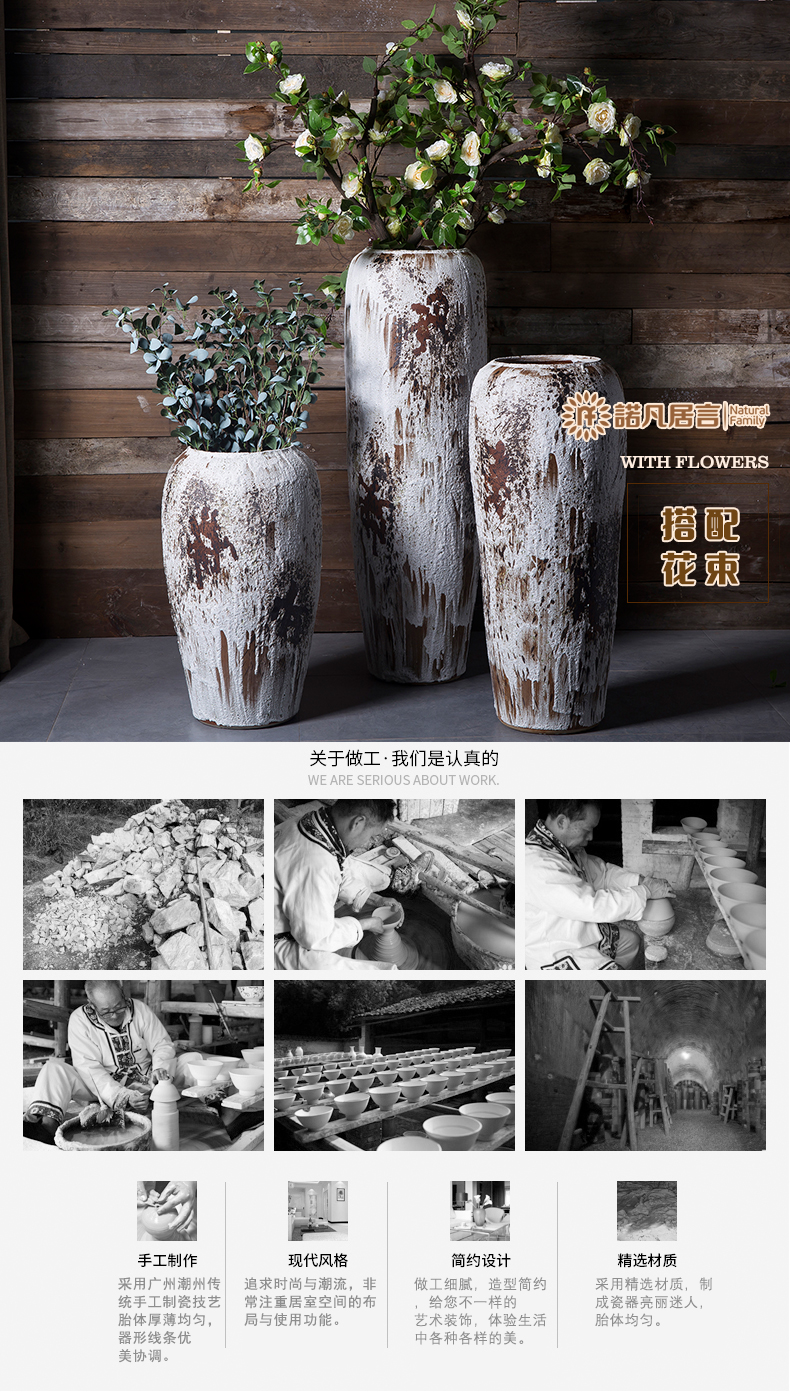 Jingdezhen do old vintage landing crude dry flower, flower implement some ceramic jar jar earthenware vase do old big flowerpot soft