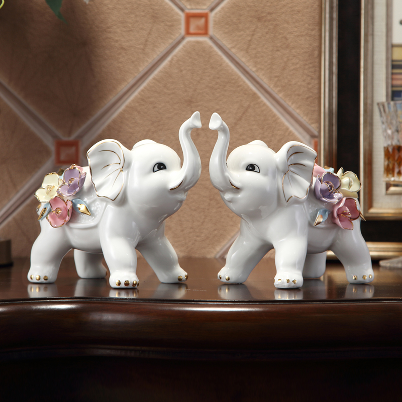 Jingdezhen ceramic furnishing articles sitting room decoration study European opening ornament gift lucky lucky feng shui and elephants