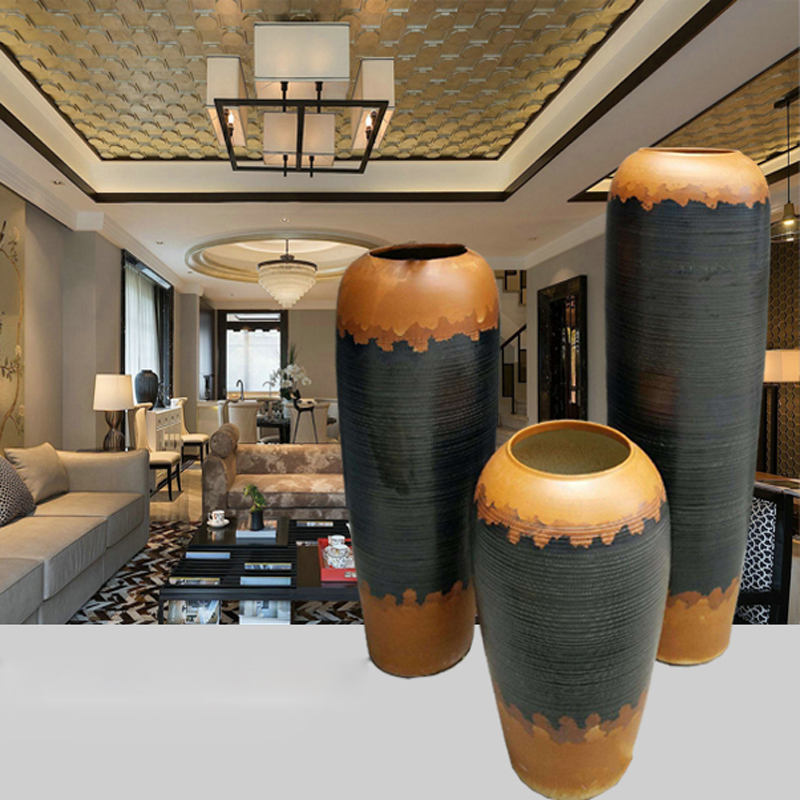 Is suing ceramic clay POTS to the sitting room of large vase household adornment flowers flower implement hotel garden coarse pottery furnishing articles