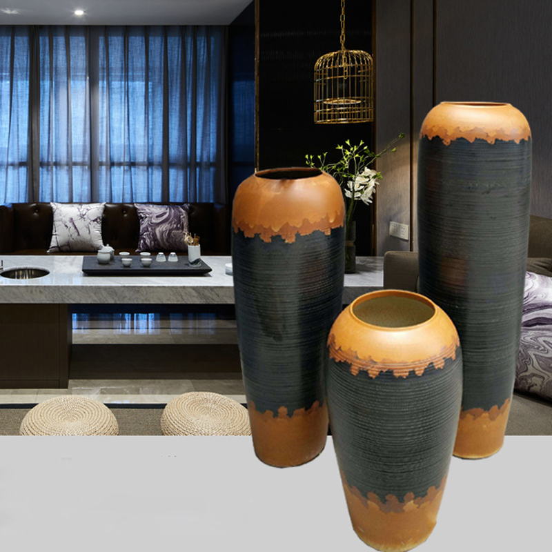 Is suing ceramic clay POTS to the sitting room of large vase household adornment flowers flower implement hotel garden coarse pottery furnishing articles