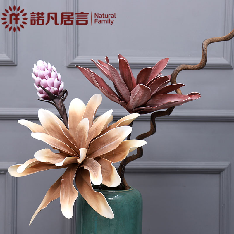 Emulated flower fake flower furnishing living-room drying flower bouquet vase flower arrangement swinging piece Villa Clubhouse Garnish with a large Liju