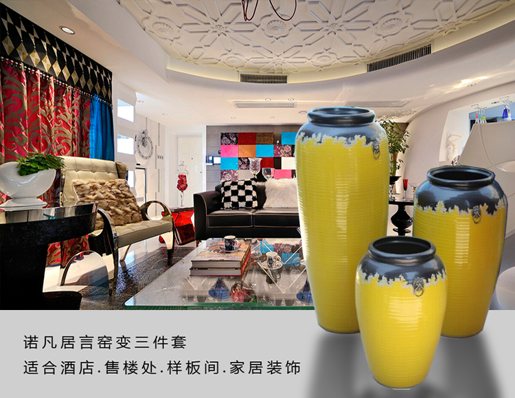 Modern ceramic vase color glaze up landing vase European American sitting room hotel villa place big vase