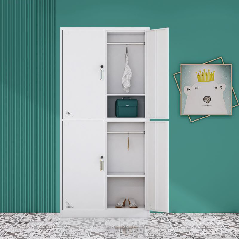 Office dormitory building 4 four-door iron wardrobe locker staff cabinet with lock storage locker storage cabinet cabinet