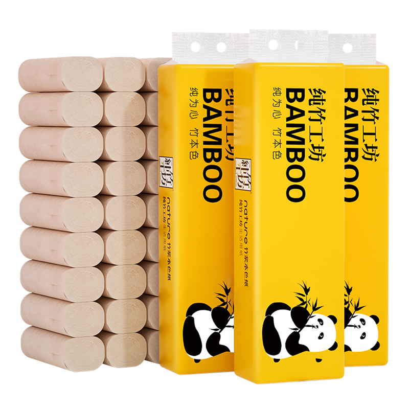 【纯竹工坊】竹浆本色卷纸48卷