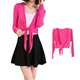Large size modal outside with small shawl knotted tie short small waistcoat long-sleeved women's cardigan sunscreen thin spring and summer
