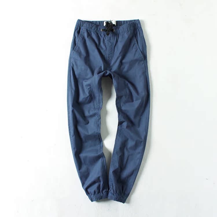 Quần bó giản dị nam thanh niên mùa thu và mùa đông retro cotton co giãn Eo chân thon dài quần dài nam quần tây âu