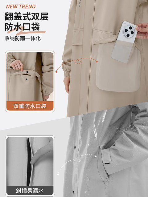 Electric Vehicle Raincoat, Long Style, Full-Body Storm-Proof, Single-Person, Women's Version, Enlarged and Thickened, Separate for Rider and Vehicle, Men's Version, Cycling Rain Poncho