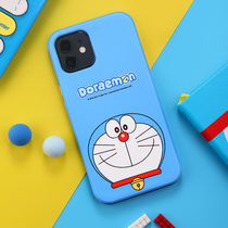 Rock Doraemon Apple 12 mobile phone case for iPhone13pro liquid silicone 13promax New Lens all inclusive 12 cute creative protective cover anti-fall