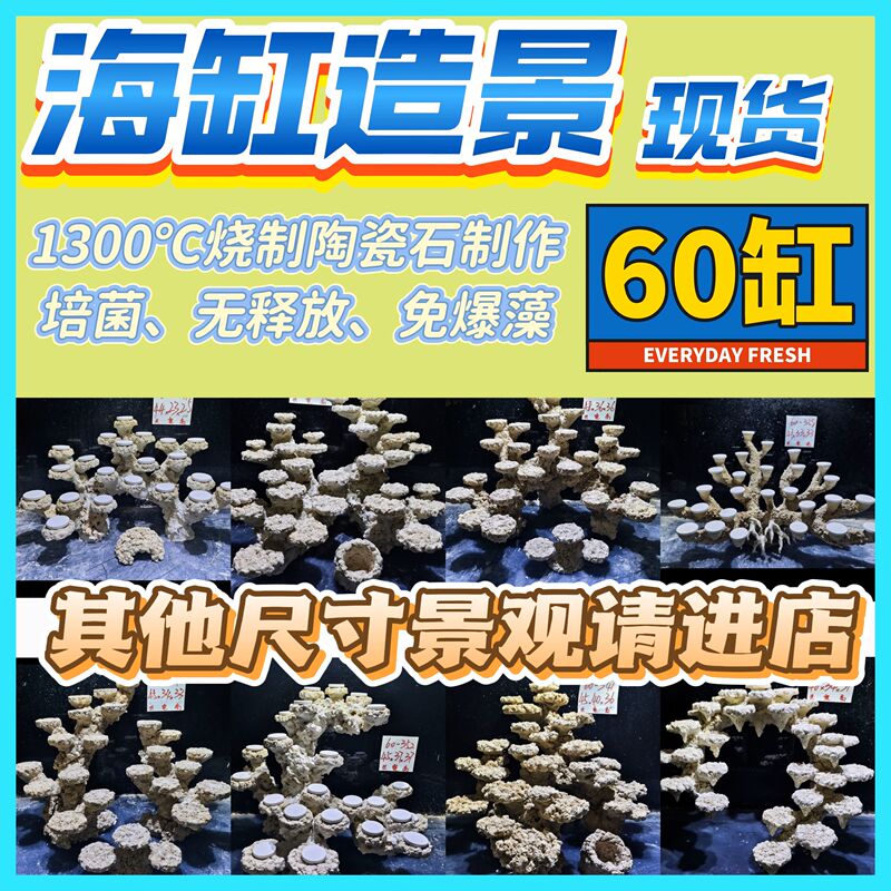 Aquarium Landscaping, Coral Landscaping, Algae-Free Bacteria Cultivation, 60-Gallon Artificial Stone, Dead Stone Landscaping, Java Stone, Marine Landscape