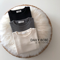 BabyWe Korean Childrens Clothing Child Thickened Sleeves Strap Boy Girl T-shirt