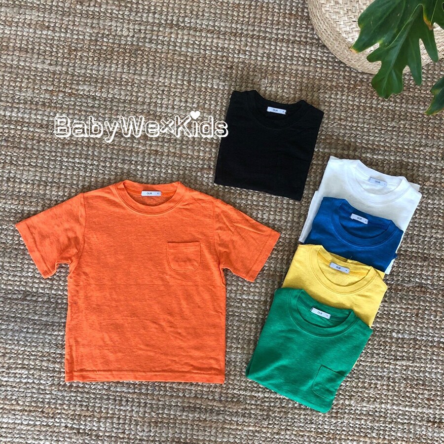 Spot BabyWe Korean Child's Short Sleeves T-shirt Boys Summer New Girls Short Sleeve T-Shirt Tops Pure Color