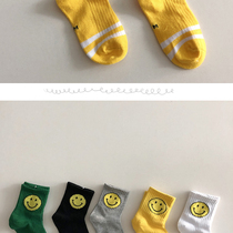 BabyWe Korea Making Kids Cotton Socks Lovely Smile Face Strip Cotton Socks Baby Shocks Four Seasons Boys and Girls