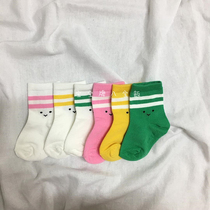 BabyWe Korean Childrens Baby Cotton Socks 2020 New Smile Face Strip Sports Short Socks Season Tide