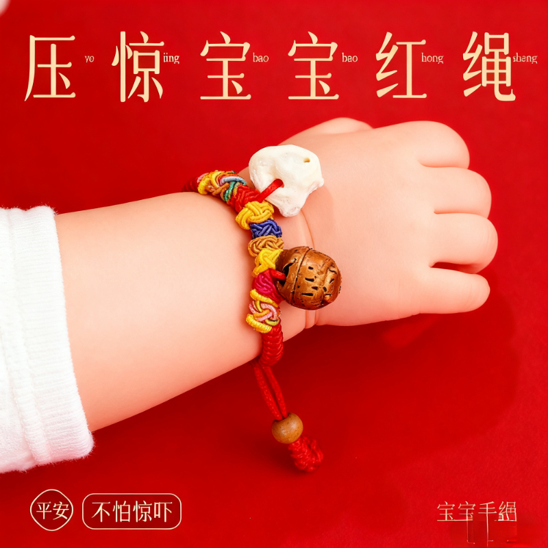 Baby Infant Red String Bracelet for Girls, Birth Year Peach and Blue Pig Anti-Fright Bracelet, Peach Pit Anti-Fright Bracelet for Children When Going Out Baby Infant Red String Bracelet for Girls, Birth Year Peach and Blue Pig Anti-Fright Bracelet, Peach Pit Anti-Fright Bracelet for Children When Going Out