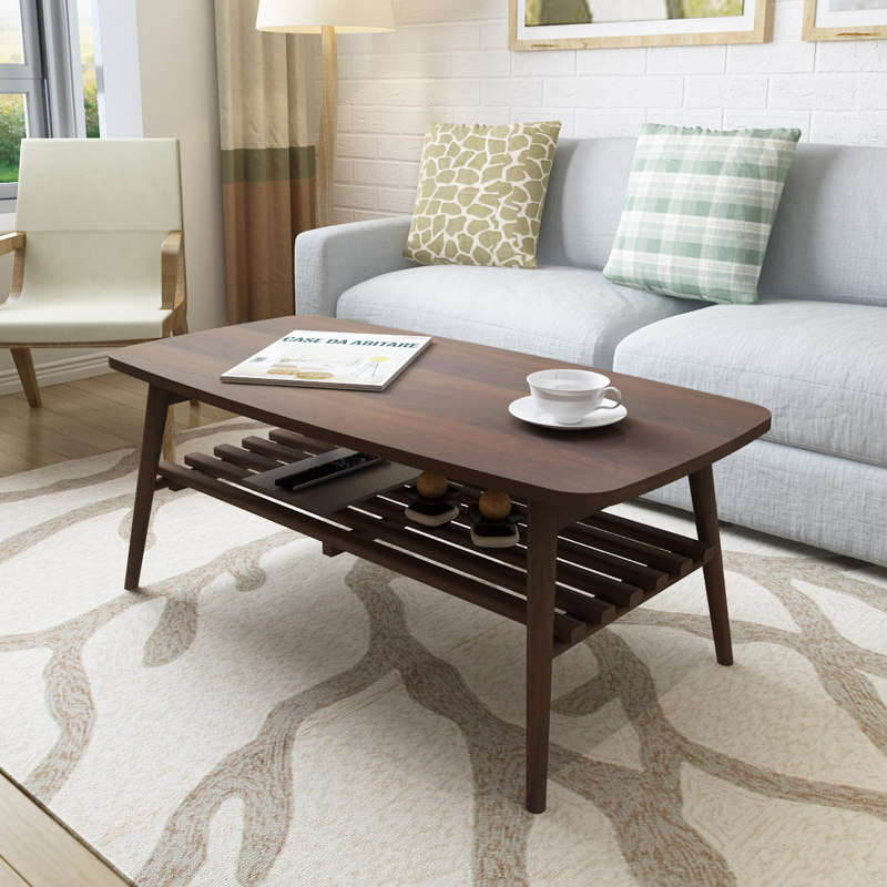 Japanese doubledecker coffee table small apartment Nordic living room coffee table simple