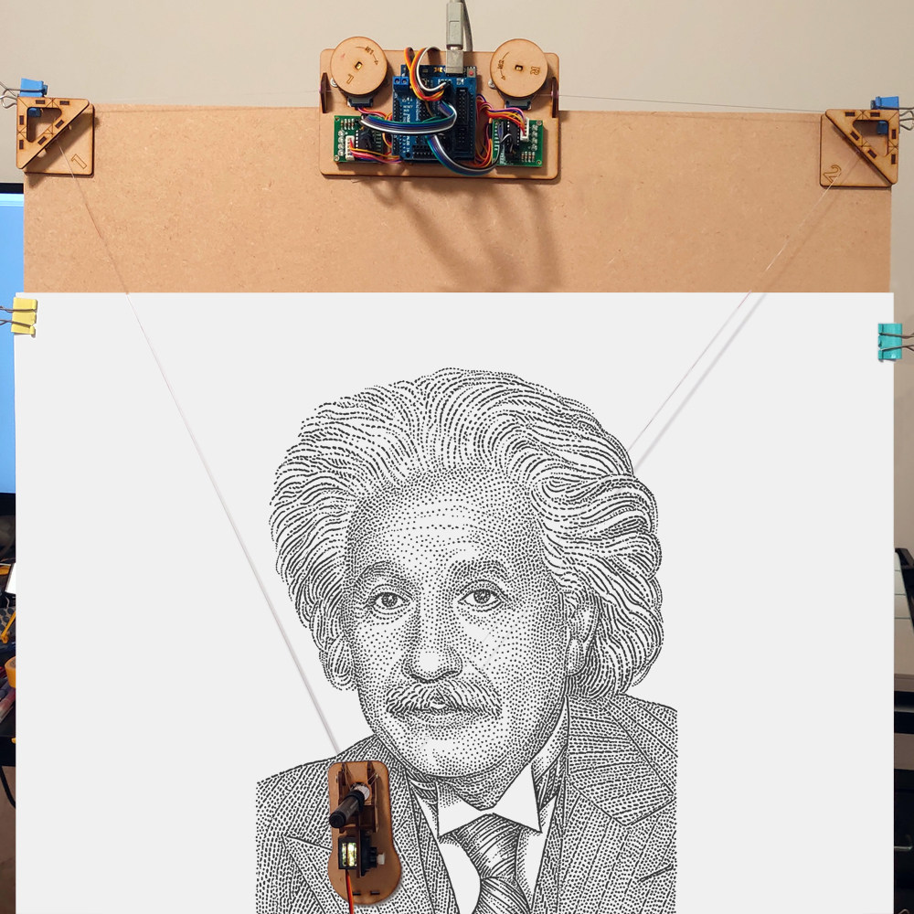 Drawbot cable plotter wall painting robot Scribit creator project kit Polargraph