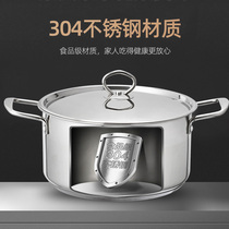 Shunfa kitchen bully with double handle 24cm soup pot non-coated compound bottom 304 stainless steel suitable for induction cooker gas