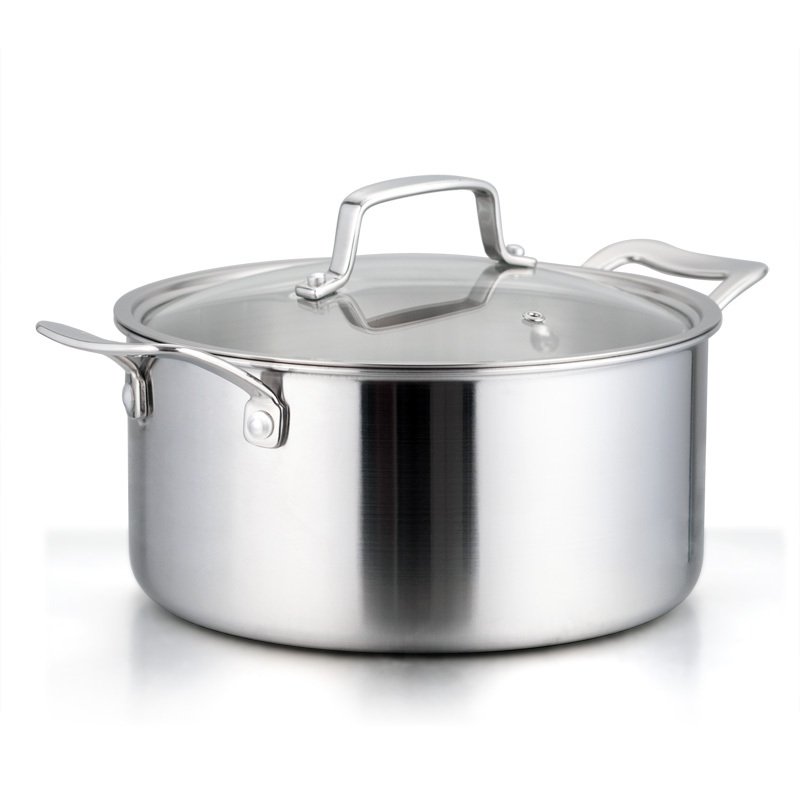 Shunfa SFJGSBTG20 crystal steel double handle soup pot composite 304 three-layer steel uncoated induction cooker