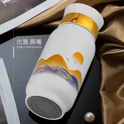 SF Shunfa new product heart-warming A thermos cup 304 stainless steel double-layer vacuum retro Chinese style thermos cup 460ml