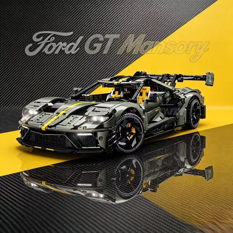 [Official Genuine Product] Guli 10651 Ford Gt Remote Control Sports Car Large Assembly Building Block Model Ornament Toy
