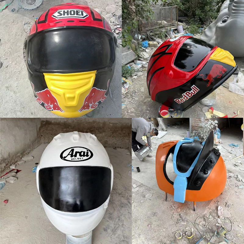 Creative Motorcycle 3D Printed Helmet Model Outdoor Popular Photo Spot Wall Decoration Large Sculpture Creative Motorcycle 3D Printed Helmet Model Outdoor Popular Photo Spot Wall Decoration Large Sculpture
