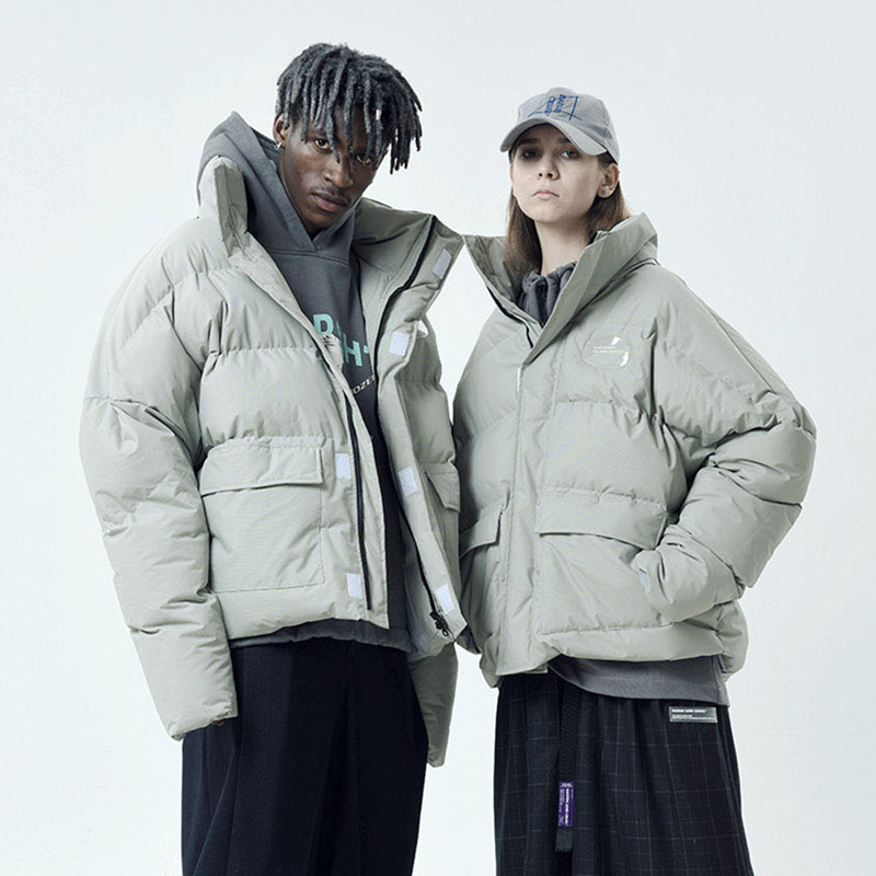 Harshandcruel profile bread down windproof padded clothes for men and women couples loose tide brand warm jacket
